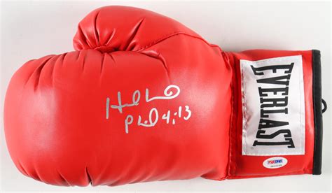 Evander Holyfield Signed Everlast Boxing Glove With Everlast Wraps In