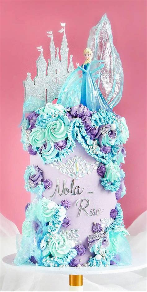 Pink Frozen Birthday Cake With Name / Wonderful Multi Tier Frozen ...