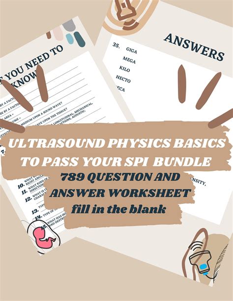 Ultrasound Physics Question Answer Worksheet DMS Study Etsy