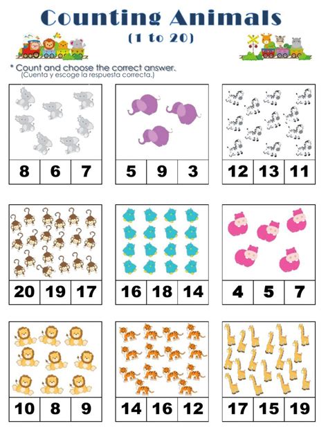 Identifying Numbers 1 20 Worksheets Recognizing Numbers 1 20