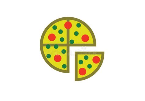 Pizza Food Shape Circle Shape Vector Illustration Stock Vector