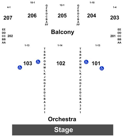 Arcada Theater Seating Chart: A Visual Reference of Charts | Chart Master