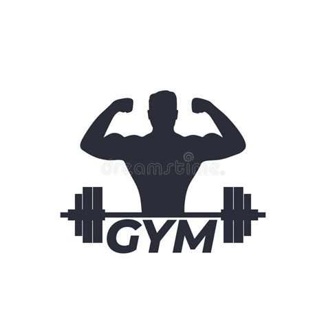 Fitness, Gym Logo with Strong Athlete and Barbell Stock Vector ...