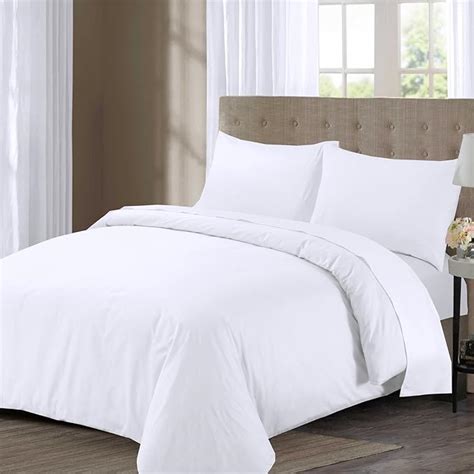 Luxury Plain Dyed Poly Cotton Duvet Cover And Pillowcase Premium Quality