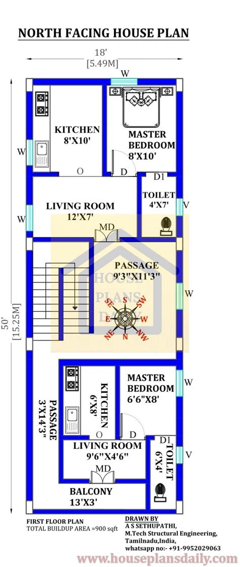 900 Sqft North Facing House Plan With Car Parking House Designs And