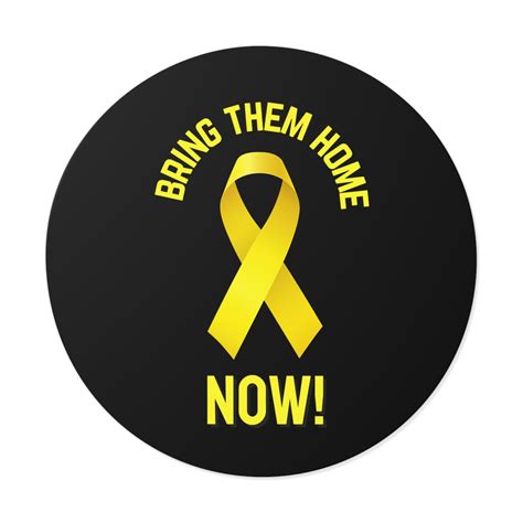 Bring Them Back Home Now Round Vinyl Stickers | Support Israel Flag