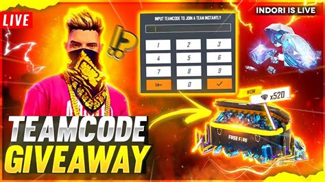 Free Fire Live Diamonds Giveaway Teamcode Giveaway Youtube