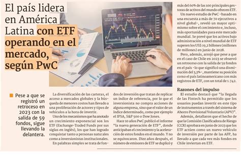 El Pa S Lidera En Am Rica Latina Con Etf Operando En El Mercado Seg N Pwc