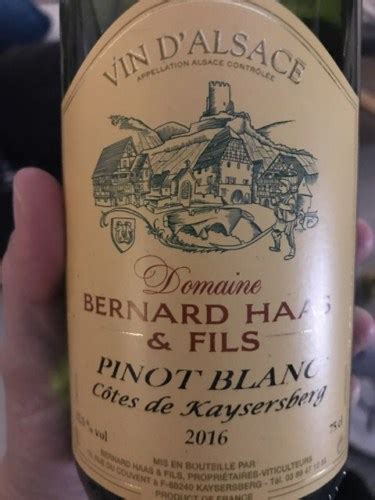 Bernard Haas Fils Côtes de Kaysersberg Pinot Blanc Vivino