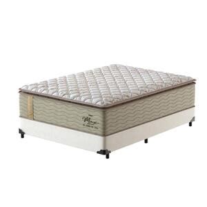 Cama Box Casal Branca Colchão De Molas Prolastic Probel Guarda