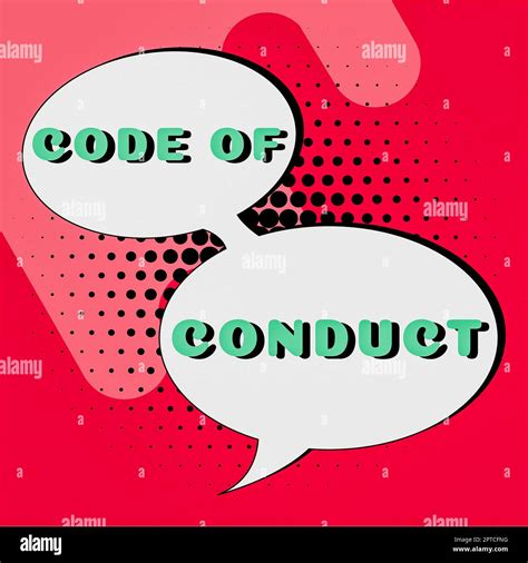 Text Caption Presenting Code Of Conduct Word For Set Of Principles Are