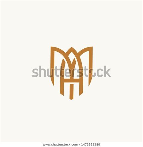 Ma Monogram Two Letters Luxury Simple Stock Vector Royalty Free