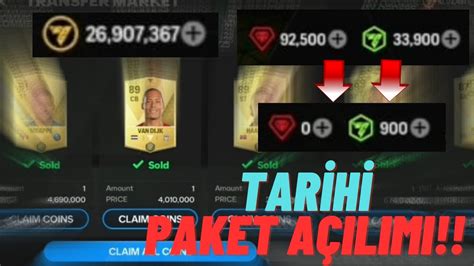 OHAA TARİHİ PAKET AÇILIMI OYUNCU YAĞMURU EA FC 24 MOBILE YouTube