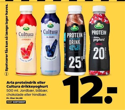 Arla Proteindrik Eller Cultura Drikkeyoghurt Tilbud Hos Netto