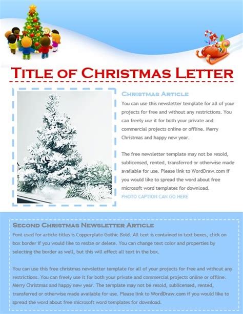 Free Christmas Newsletter Templates MS Word Excel TMP