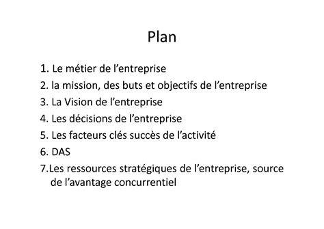 Solution Le Management Strat Gique Les Composantes Strat Giques De L