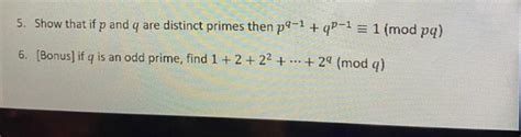 Solved Show That If P And Q Are Distinct Primes Then P Chegg