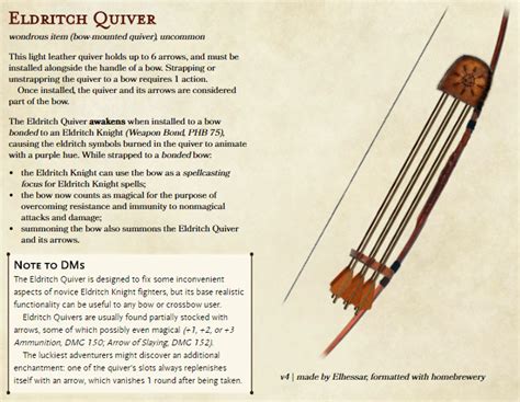 Dandd Quivers By Elhessar Dungeons And Dragons Rules Dungeons And Dragons Homebrew Dnd Dragons