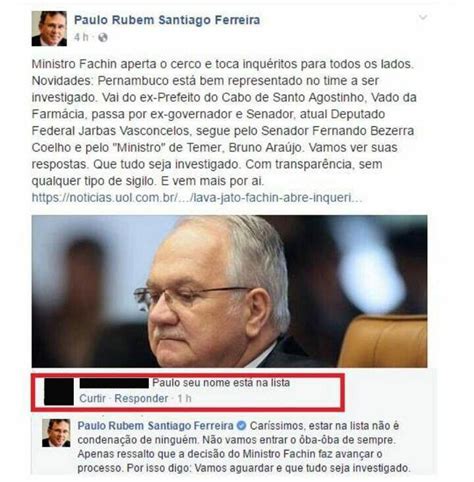 Ex Deputado Ironiza Advers Rios Na Lista De Fachin E Tem Surpresa Exame