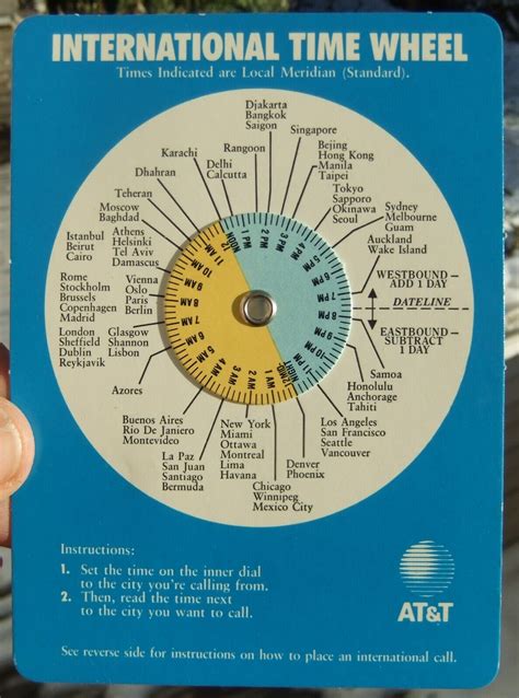 1986 Atandt International Time Wheel By Datalizer Slide Charts Inc Instrument Ebay