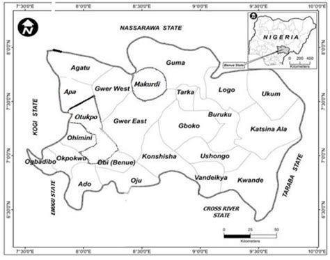 Map of Benue state (the study area) [18]. | Download Scientific Diagram