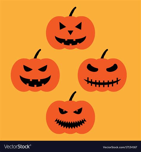 Set Of Halloween Pumpkins Sign 709 Royalty Free Vector Image