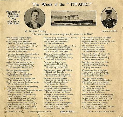 Rms Titanic Postcard Wallace Hartley Captain Smith