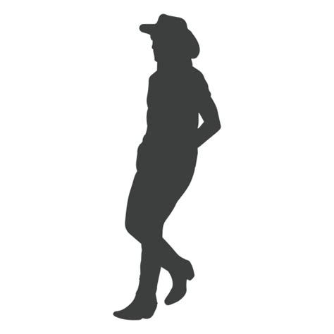 Diseño PNG Y SVG De Silueta De Una Mujer Con Un Sombrero De Vaquero