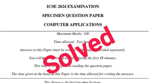 Icse 2024 Computer Specimen Paper Solution Full 56 Off