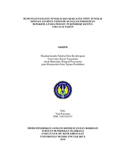 Hubungan Panjang Tungkai Dan Kekuatan Otot Tungkai Dengan Jauhnya