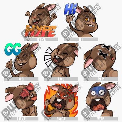 Animado Rabbit Emote De Suscriptor De Twitch Emotes De Suscriptores