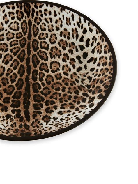 Dolce And Gabbana Leopard Print Porcelain Platter Black Farfetch