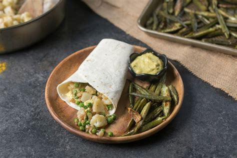 Samosa Wrap with Cauliflower, Potatoes, and Chickpeas | Cook Smarts