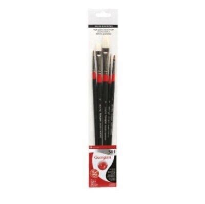 Daler Rowney Georgian Oil Brush Set Pack Rigger Filbert Bright