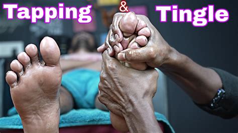 ASMR Feet Tapping Getting Huge Tingles By Foot Massage Foot Wash