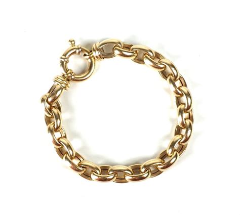 Bracelet Souple En Or Jaune 18K 750 Oo Maille Jaseron Important