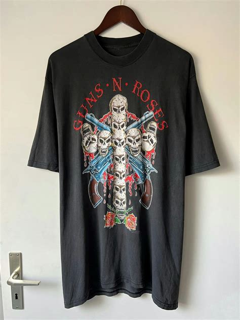 Vintage Vintage 1991 Guns N’ Roses Skulls Cross Tour T Shirt Grailed