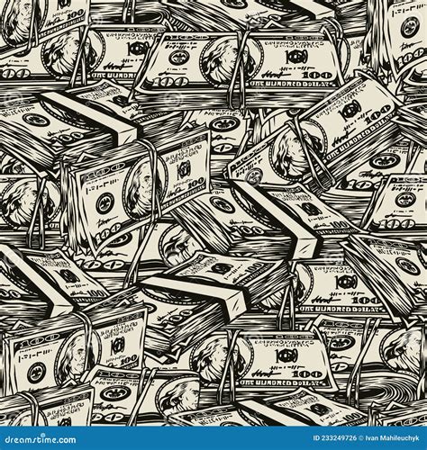 Money Vintage Seamless Pattern Stock Vector Illustration Of Pack