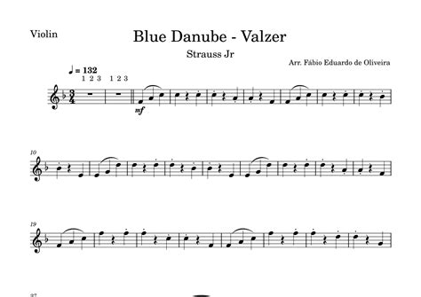 Danube Blue Strauss Jr Easy Arrangement Arr Fabio Eduardo De