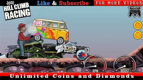 Hill Climb Racing Hippie Van In Junkyard Gameplay Walkthrough