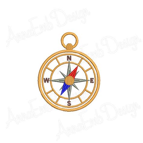 Compass Applique Embroidery Design Nautical Compass Compass Etsy