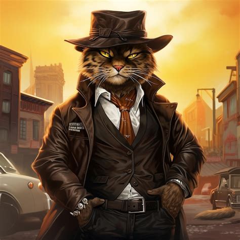 Premium Ai Image Big Boss Gangster Cat Boss With Scary Expression