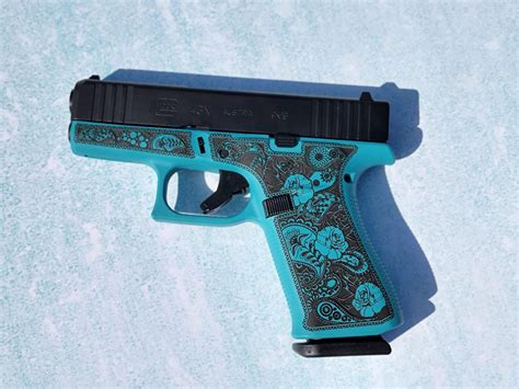 Glock 43x Custom Engraved Tiffany And Paisley Handgun 9mm Luger 10rd