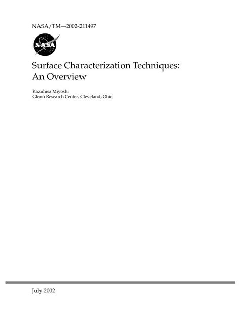 Surface Characterization Techniques An Overview Docslib