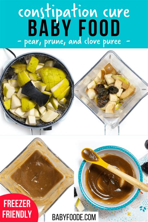 Pears Prunes Cloves Baby Puree Constipation Cure Baby Foode