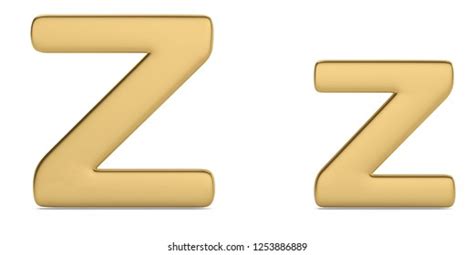 Letter Z Gold Solid Alphabet Isolated Stock Illustration