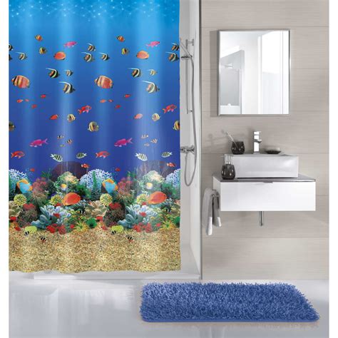 Kleine Wolke Rideau De Douche Malediven 180x200 Multicolore Leroy Merlin