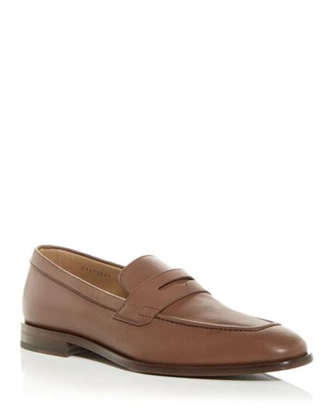 Boss By Hugo Boss Leather Lisbon Apron Toe Penny Loafers In Brown For Men Lyst