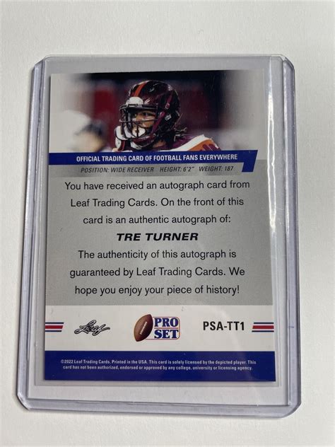 Leaf Pro Set Draft Autographs Psa Tt Tre Turner Au Rc For