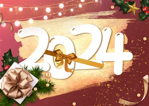 2024 New Year Christmas Brush Background Texture Text Holiday Year